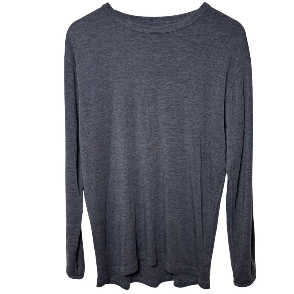Minus 33 Super Thermal Base Layer Crew Neck Men Large #705 Merino Wool Gray FLAW